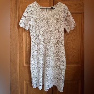 Kut from the Kloth Ivory Lace Midi Dress
